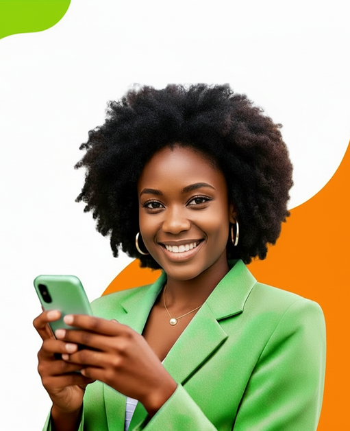 Nigerian entrepreneur on phone